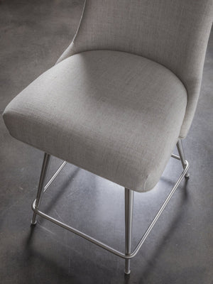 Lexington Artistica Home Dinah Swivel Stool - Mid-century Modern Design With Upholstered Seat And Brushed Stainless Steel Legs Stainless Steel Wood 2281-896-01