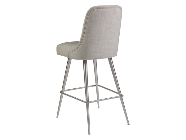 Lexington Artistica Home Dinah Swivel Stool - Mid-century Modern Design With Upholstered Seat And Brushed Stainless Steel Legs Stainless Steel Wood 2281-896-01