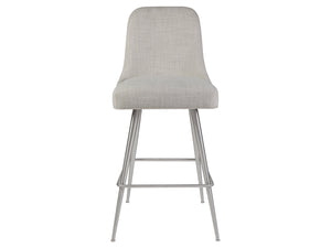 Lexington Artistica Home Dinah Swivel Stool - Mid-century Modern Design With Upholstered Seat And Brushed Stainless Steel Legs Stainless Steel Wood 2281-896-01