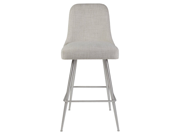 Lexington Artistica Home Dinah Swivel Stool - Mid-century Modern Design With Upholstered Seat And Brushed Stainless Steel Legs Stainless Steel Wood 2281-896-01