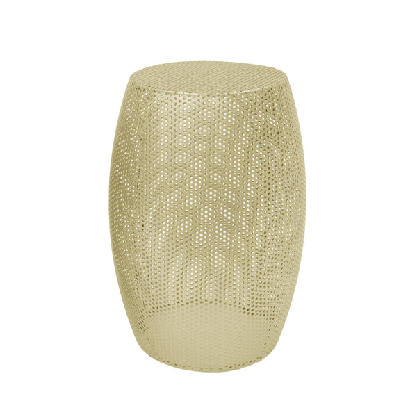 English Elm Christopher Knight Home® - Round Metal Hollow Side Table Set – Elegant Gold Drum Accent Tables For Modern Living Spaces & Décor N770P195647G