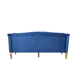 English Elm Comfy Velvet Tufted Three Seat Sofa with Rolled Arms Mid Century Modern Living Room Dark Blue N760P178601C