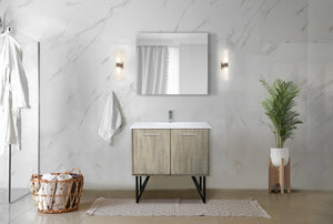 English Elm Rustic Acacia Bath Vanity 36" W X 20" D With White Quartz Top & Chrome Faucet - Organized Elegance! B2731P259610-GIGA