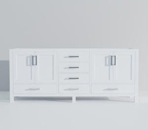 English Elm White Double Bath Vanity - 80" W X 22" D, Elegant Storage Solution With Soft-Close Drawers & Cabinets B2731P258931-GIGA