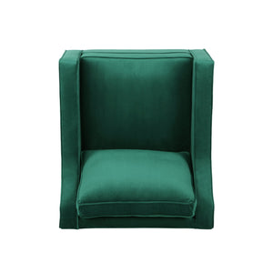 English Elm Christopher Knight Home® - Green Velvet Upholstered Club Chair with Tapered Legs, Tonal Piping & Luxe Polyester Velvet Comfort N758P268293G