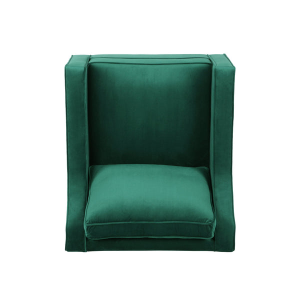 English Elm Christopher Knight Home® - Green Velvet Upholstered Club Chair with Tapered Legs, Tonal Piping & Luxe Polyester Velvet Comfort N758P268293G