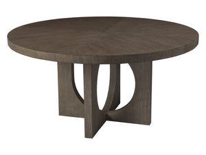 Lexington Artistica Home Apostrophe Round Dining Table - Unique Asymmetrical Design In Cappuccino Gray Oak For Modern Homes Gray Wood 2283-870c