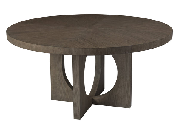 Lexington Artistica Home Apostrophe Round Dining Table - Unique Asymmetrical Design In Cappuccino Gray Oak For Modern Homes Gray Wood 2283-870c