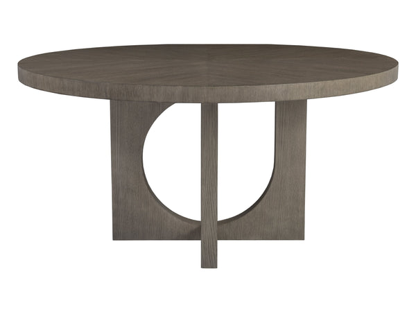 Lexington Artistica Home Apostrophe Round Dining Table - Unique Asymmetrical Design In Cappuccino Gray Oak For Modern Homes Gray Wood 2283-870c