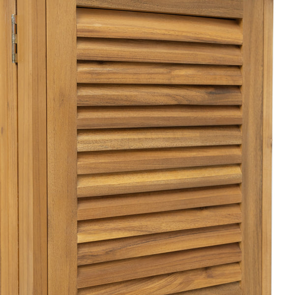 English Elm Christopher Knight Home® - Kedzie Teak Acacia Wood Cabinet with Slatted Coastal Farmhouse Design, Weather‑Resistant Storage (44.5") N775P251936T