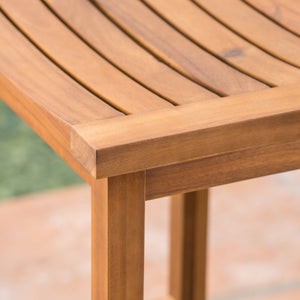 English Elm Christopher Knight Home® - CARIBBEAN Acacia Wood 30" Outdoor Barstool Set of 2 — Weather-Resistant Saddle Seats, Slat Design Natural 61426.00