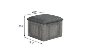 English Elm 5pc Faux Marble Lift Top Coffee Table Set with Four Fabric Storage Ottomans in Grey B011P427263