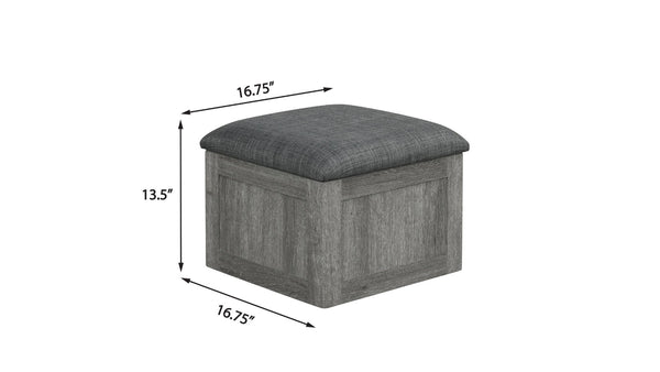English Elm 5pc Faux Marble Lift Top Coffee Table Set with Four Fabric Storage Ottomans in Grey B011P427263