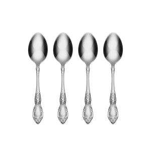 Lenox Wordsworth Floral Handle Teaspoons Set Polished Stainless Steel Heirloom Flatware 2285004E