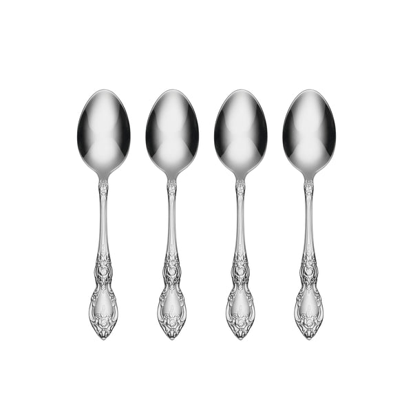 Lenox Wordsworth Floral Handle Teaspoons Set Polished Stainless Steel Heirloom Flatware 2285004E