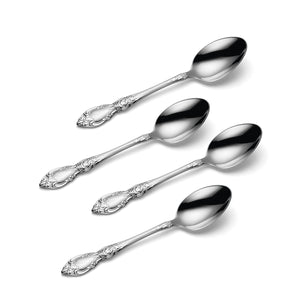 Lenox Wordsworth Floral Handle Teaspoons Set Polished Stainless Steel Heirloom Flatware 2285004E