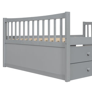 English Elm Full Size Daybed with Trundle Twin Pullout and Three Storage Drawers for Guest Rooms LP100341AAE