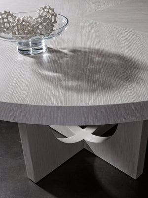 Lexington Artistica Home Misty Gray Apostrophe Round Dining Table - Contemporary Mixed Media Design With Unique Oak Finish Misty White Gray Wood 2287-870c