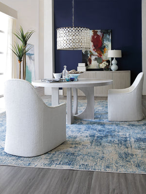 Lexington Artistica Home Misty Gray Apostrophe Round Dining Table - Contemporary Mixed Media Design With Unique Oak Finish Misty White Gray Wood 2287-870c