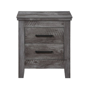 English Elm Rustic Grey Oak 2-Drawer Nightstand