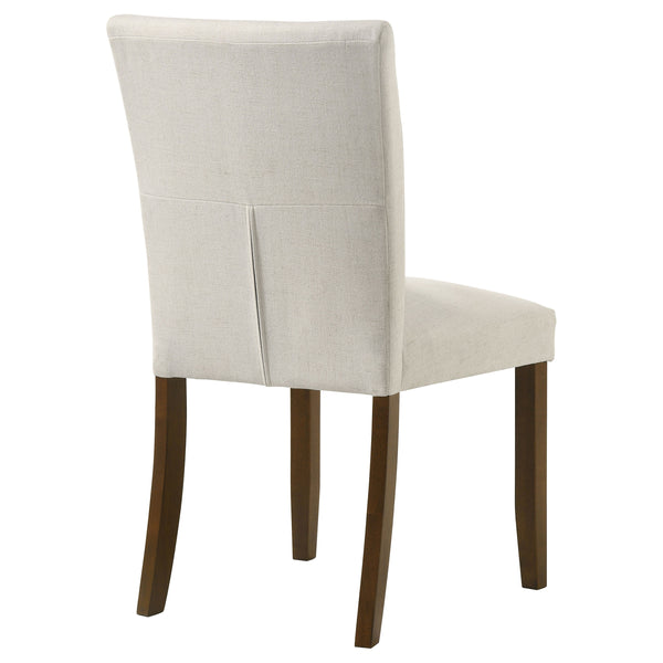 English Elm Conifer Beige Upholstered Side Chairs Set of 2 — Modern Armless Curved-Back Dining Seats, Sturdy Legs B062P375409