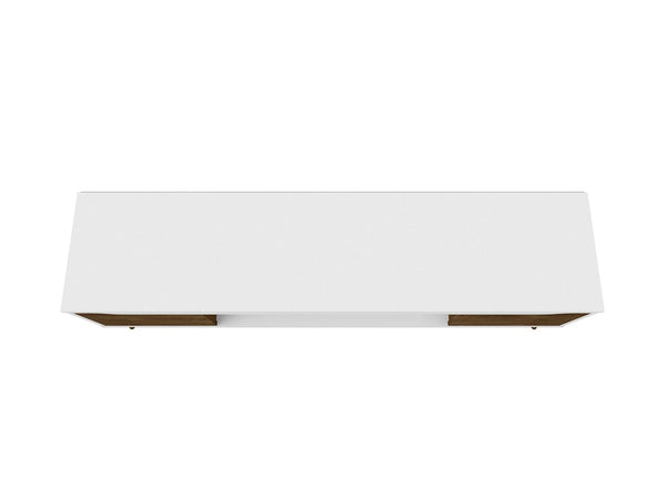 Manhattan Comfort Bradley Mid-Century Modern TV Stand White and Rustic Brown 228BMC69