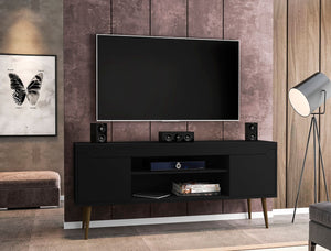 Manhattan Comfort Bradley Mid-Century Modern TV Stand Black 228BMC8