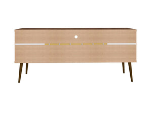 Manhattan Comfort Bradley Mid-Century Modern TV Stand Rustic Brown and Yellow 228BMC94