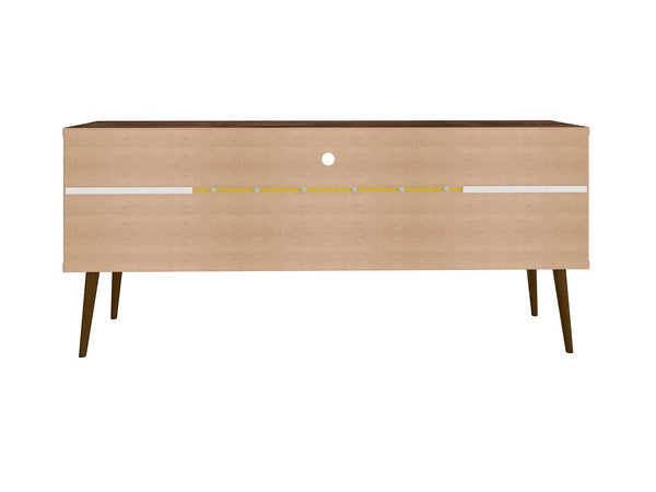 Manhattan Comfort Bradley Mid-Century Modern TV Stand Rustic Brown and Yellow 228BMC94