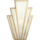 Robert Abbey Empire Wall Sconce Modern Brass Finish White Glass Shade Panels