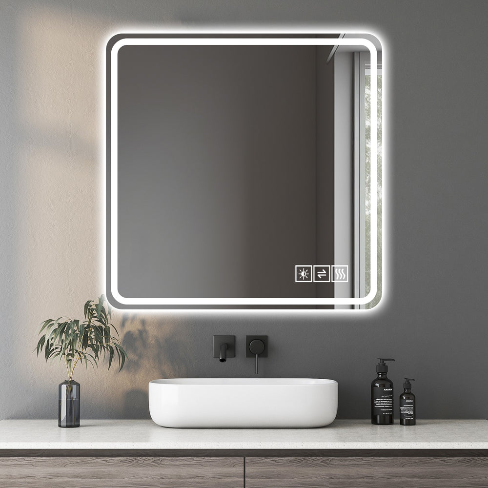English Elm 36*36in LED Bathroom Mirror with Anti-Explosion Glass, Rust-Resistant, Smart Touch Defogging Lightability W2709P243340