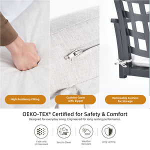 English Elm Modern Cast Aluminum 2Pc Outdoor Swivel Rockers With Sunbrella Cushions For Stylish Comfort & Durability W1886P272352