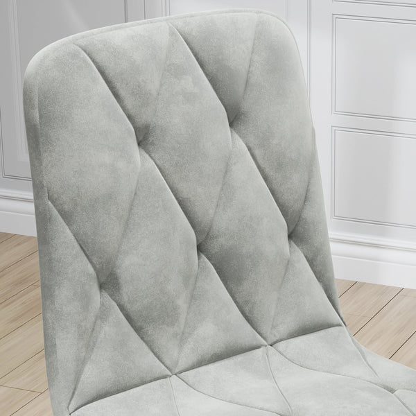 English Elm Dining PU Leather Chairs Set of 4 — Easy-Clean Upholstered Seats with Sturdy Iron Legs, Modern Comfort Gray W578P191315