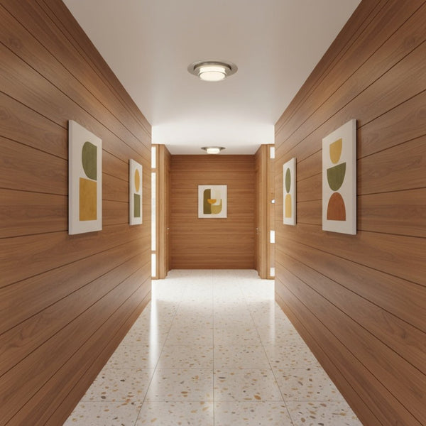 English Elm 16 Inch Square Led Flush Mount Ceiling Light with Acrylic Diffuser for Modern Interiors Chrome B370P400760