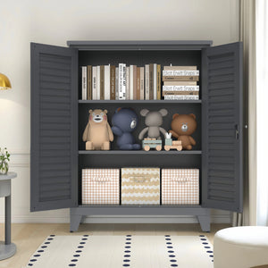 English Elm 47'' Heavy-Duty Metal Tool Storage Cabinet Slate - Space-Saving Wall Mount, Adjustable Shelves, Pegboard Organizer W3387P351632