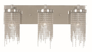 Framburg 3-light Elegant Sconce With Stunning Cylinder Beading For A Luxurious Glow - Handmade In Usa Polished Silver Metal 2293 Ps