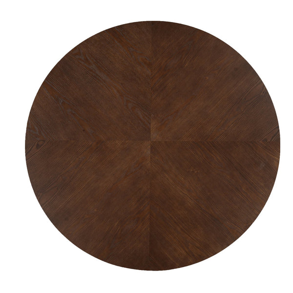 English Elm Christopher Knight Home® - 47.25" Round Pedestal Dining Table - Warm Walnut Finish, Stylish Seating For 4-5, Versatile Design N771P358147T_N771P358148T