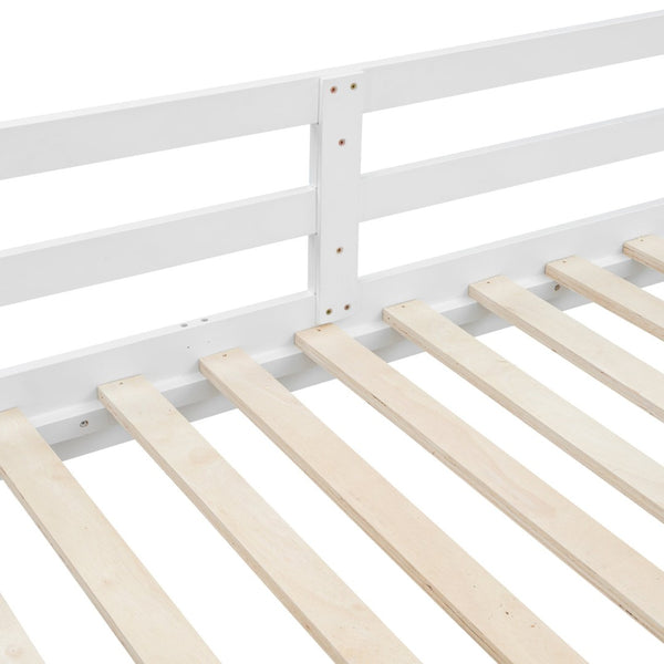 English Elm Wood Queen Size Bunk Bed With Ladder - Sturdy, Space-Saving Design For Modern Bedrooms & Guests N7090004007K-GIGA