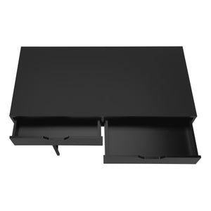 English Elm Computer Desk For Home Office - Modern Black Laminate & Metal, Space-Saving With Storage Drawers B2710P219842
