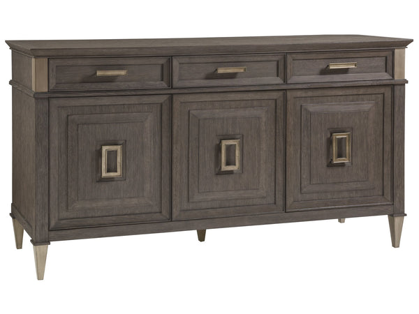 Lexington Artistica Home Belvedere Buffet - Exquisite Transitional Design With Unique Finishes, Three Doors & Felt-lined Drawers Medium Brown Wood 2295-852