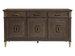 Lexington Artistica Home Belvedere Buffet - Exquisite Transitional Design With Unique Finishes, Three Doors & Felt-lined Drawers Medium Brown Wood 2295-852