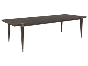 Lexington Artistica Home Belvedere Extension Dining Table - Stunning Oak Veneer Design With Brushed Nickel Accents And Leaves Medium Brown Wood 2295-877