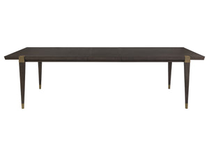 Lexington Artistica Home Belvedere Extension Dining Table - Stunning Oak Veneer Design With Brushed Nickel Accents And Leaves Medium Brown Wood 2295-877