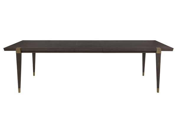Lexington Artistica Home Belvedere Extension Dining Table - Stunning Oak Veneer Design With Brushed Nickel Accents And Leaves Medium Brown Wood 2295-877