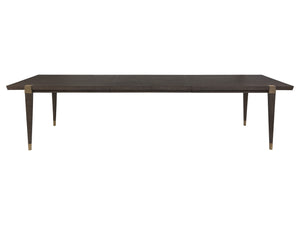 Lexington Artistica Home Belvedere Extension Dining Table - Stunning Oak Veneer Design With Brushed Nickel Accents And Leaves Medium Brown Wood 2295-877