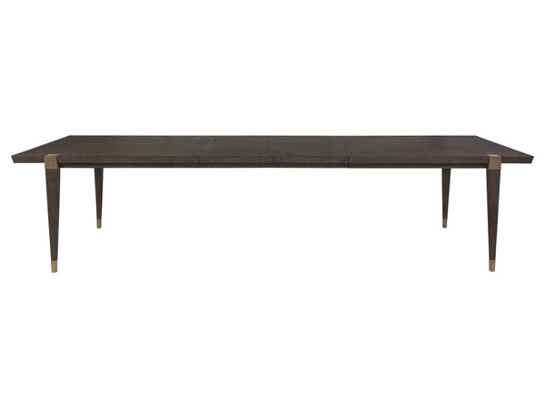 Lexington Artistica Home Belvedere Extension Dining Table - Stunning Oak Veneer Design With Brushed Nickel Accents And Leaves Medium Brown Wood 2295-877