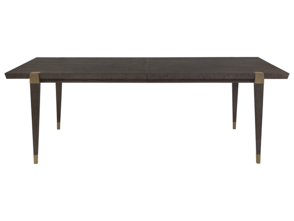 Lexington Artistica Home Belvedere Extension Dining Table - Stunning Oak Veneer Design With Brushed Nickel Accents And Leaves Medium Brown Wood 2295-877