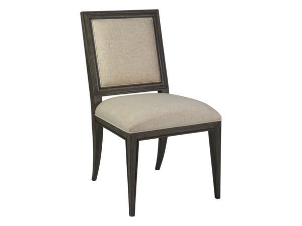 Lexington Artistica Home Belvedere Upholstered Side Chair – Exquisite Falcon Brown Finish With Soft Wheat Performance Fabric Medium Brown Wood 2295-880-01