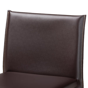 Baxton Studio Baxton Studio Crawford Leather 2-Piece Counter Stool Set - Modern Industrial Style & Comfort Brown ALC-1822A-65 Brown