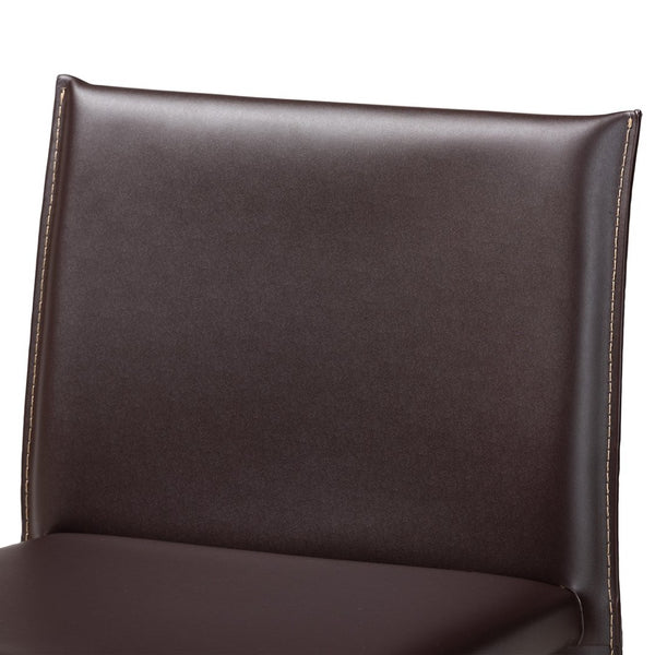 Baxton Studio Baxton Studio Crawford Leather 2-Piece Counter Stool Set - Modern Industrial Style & Comfort Brown ALC-1822A-65 Brown